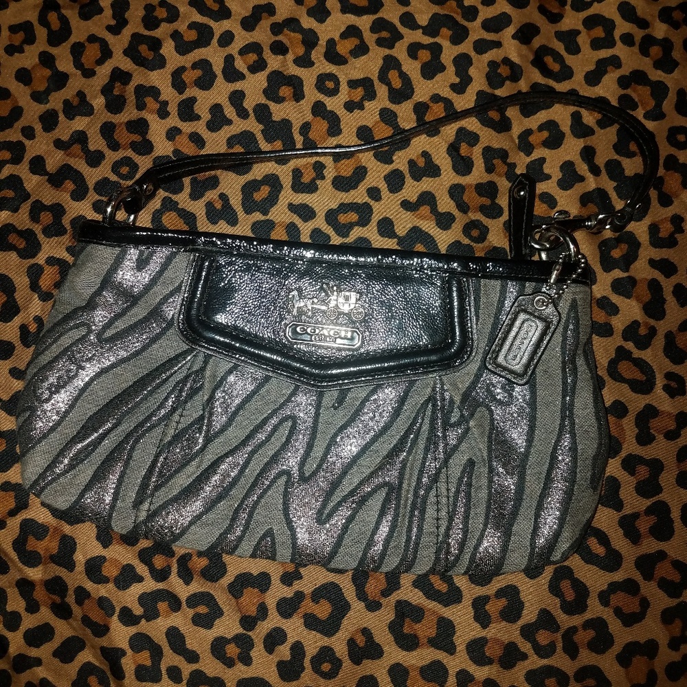 Coach Silver Tiger Striped Purse